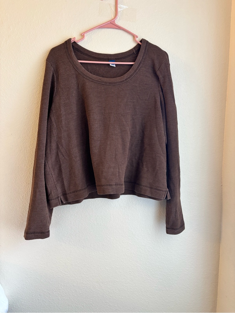 Old Navy Brown Waffle-Knit Long Sleeve Top